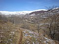 View of Umoljani and the Bjelašnica main ridge from the trail above Rakitnica Canyon