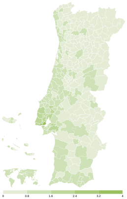Share of the Livre (L) by municipality