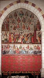 Late Gothic wall painting of the ancestry of Jesus
