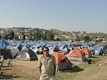 Capponi at his tent city in Belvil, Pétion-Ville, Haiti, in March 2010