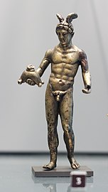 Cast and chiseled bronze statue of Mercury (2nd century AD), found in Luxembourg Garden in 1867