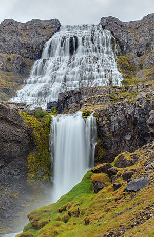 Dynjandi, a series of waterfalls located in the Westfjords (Vestfirðir), Iceland