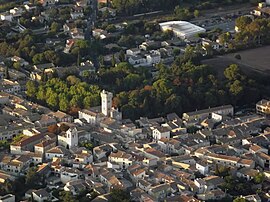 An aerial view of Lunel-Viel