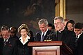 Delivering invocation at ceremony honoring Rosa Parks, with President George W. Bush and first lady Laura, 2005