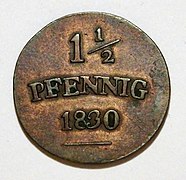1½ Pfennig von 1830, Sachsen-Weimar-Eisenach