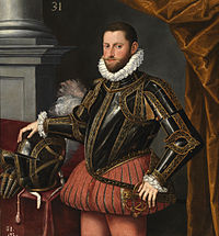 Archduke Ernest of Austria on an official portrait from 1580, by Alonso Sanchez Coello
