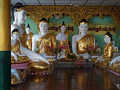In Shwedagon pagoda complex