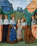 Miniature from a late 15th-century manuscript of Froissart's Chronicles showing Isabella's marriage to Richard II of England