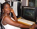 Image 31Isata Mahoi shown editing radio programmes in Talking Drum studio Freetown; she is also an actress in the Sierra Leone radio soap opera Atunda Ayenda (from Sierra Leone)
