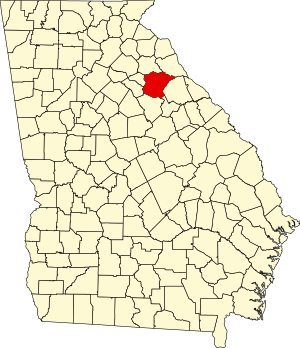 Map of Georgia highlighting Oglethorpe County
