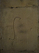 Mason's mark in the Église Saint-Honorat in Alyscamps France, early 13th century