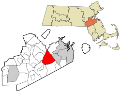 Location of Caanton Town in Norfolk County