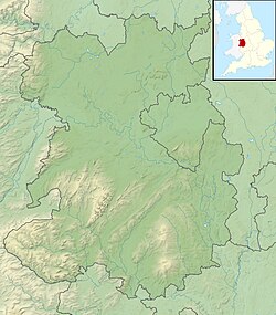 a map of Shropshire locating Silvington in the south-centre of the county.