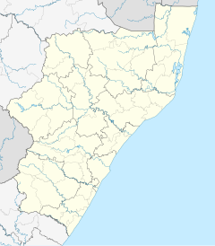 Map of KwaZulu-Natal marking location of Kennedy Road