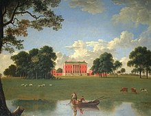 Tabley House from the south, by Anthony Devis (c.1760)