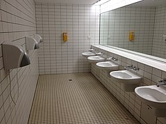 Sinks in the public toilet of the Queensland Art Gallery