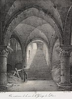 Vue Intérieur de la Cave de la Granges des Dîmes from the book Vues des Provins (1822)