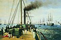 A review of the Baltic Fleet by Nicholas I at sea, from the deck of the ship, painting between 1850 and 1860. Central Naval Museum