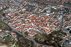 Aerial view of Abensberg's Old Town