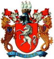 zwei fischgeschwänzte Löwen als Schildhalter im Wappen des Kent County Council
