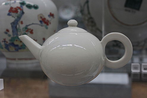 A white teapot from Dehua, c. 1690–1720. The base is inscribed with the name of the Emperor Xuande, who reigned from 1426 to 1435, more than 250 years before the teapot was made. The use of earlier reign marks has a long history in China, much to the vexation of modern researchers, and was intended to indicate respect rather than to deceive. The teapot's bold geometric design anticipates the forms of European modernism by more than two centuries.