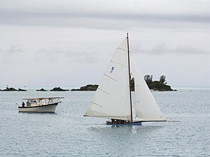 A Bermuda Fitted Dinghy at Mangrove Bay in 2016