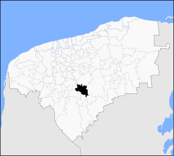 Location of Cantamayec in Yucatán