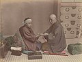 Image 53A doctor checks a patient's pulse in Meiji-era Japan. (from History of medicine)