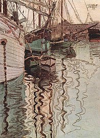 Der Hafen von Triest, Privatbesitz, 1907