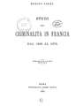 Studi dalla criminalità in Francia dal 1826 al 1878, 1881