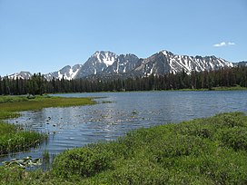 A photo of the White Cloud Mountains from Frog Lake