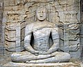 Image 7The seated image of Gal Vihara in Polonnaruwa, 12th century, which depicts the dhyana mudra, shows signs of Mahayana influence. (from Sri Lanka)