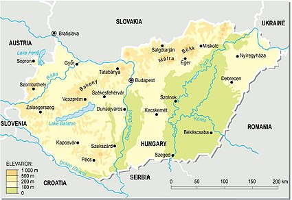 Map of the extreme points of Hungary