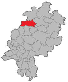 Lage des Amtsgerichtsbezirks Frankenberg in Hessen