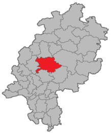 Lage des Amtsgerichtsbezirks Gießen in Hessen