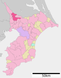 Location of Kashiwa in Chiba Prefecture