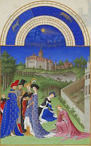 The Chateau de Dourdon as it appeared in 1400, illustrated in Les Très Riches Heures du duc de Berry