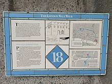 London Roman Wall – Museum of London Walking Tour Plaque 18