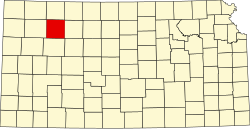 Karte von Sheridan County innerhalb von Kansas