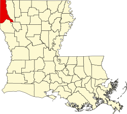 Karte von Caddo Parish innerhalb von Louisiana