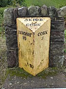 Cast iron milestone on N71 in County Cork