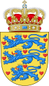 Coat of arms of Denmark, based on the 12th-century Estridsen coat of arms