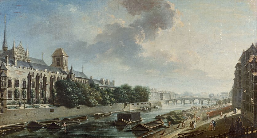 View of the Archbishop's Palace (at left) painted by Raguenet in 1756