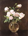 Roses in glass vase