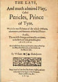 First edition Pericles (1609).