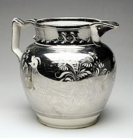 Resist lustreware jug, c. 1810