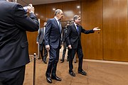 Secretary Blinken with Russian Foreign Minister Sergey Lavrov in Geneva, Switzerland, January 2022