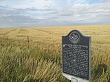 Texas Historical Marker northeast of Amarillo, on Highway 136 just north of the intersection with 245, commemorating the Josiah Gregg route.