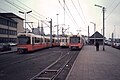 Zwei LRV aus Charleroi bei der Kusttram in Ostende, 1982