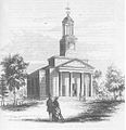The church as depicted in a c. 1851–1854 engraving